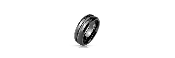 Ringe schwarz mit Design
