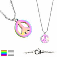 Kette Peace aus Edelstahl Unisex