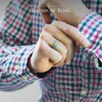 60 (19.1) Regenbogen Ring sand-gestrahlt Diamantoptik Edelstahl