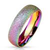 62 (19.7) Regenbogen Ring sand-gestrahlt Diamantoptik Edelstahl
