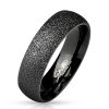 60 (19.1) sand-gestrahlter schwarzer Ring aus Edelstahl Frauen & Männer