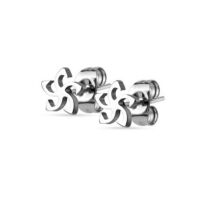 Ohrstecker Tribal-Stern silber aus Edelstahl Unisex