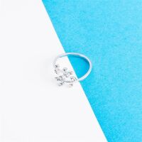 Klar (CC) - Blätter Kristall Zehring silber Zirkonia Damen