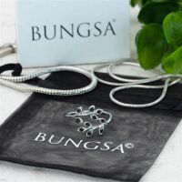 Schwarz - Blätter Kristall Zehring silber Zirkonia Damen