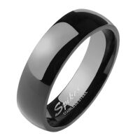 Ring klassisch glänzend Schwarz aus Edelstahl Unisex