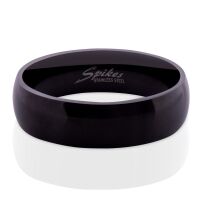 Ring klassisch glänzend Schwarz aus Edelstahl Unisex
