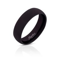 Ring klassisch glänzend Schwarz aus Edelstahl Unisex