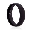 Ring klassisch glänzend Schwarz aus Edelstahl Unisex