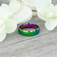 Ring Regenbogen Bunt aus Edelstahl Unisex