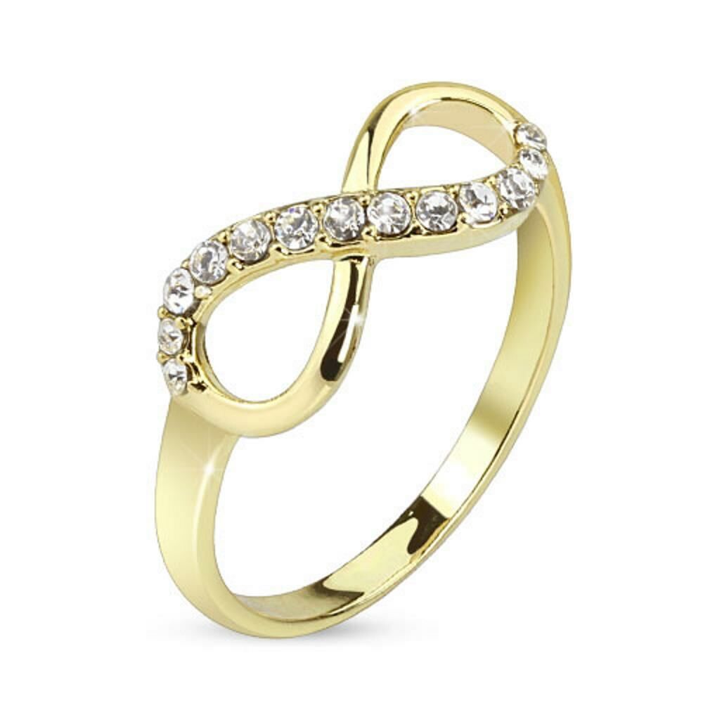49 (15.6)Infinity Ring gold Unendlichkeits Symbol schmal Gr&ouml;&szlig;en 49 52 54 57 60 (Ring Damen Fingerring Partnerringe Verlobungsringe Trauringe Damenring Brass)