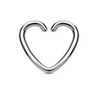 Ohrklemme Herz silber aus Edelstahl für Damen