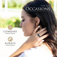 49 (15.6)Blauer Ring Edelstahl klassisch für Damen & Herren 49 (15.6)