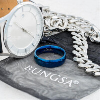 57 (18.1)Blauer Ring aus Edelstahl klassisch für Damen & Herren 49-70 57 (18.1)