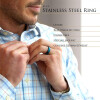 57 (18.1)Blauer Ring aus Edelstahl klassisch für Damen & Herren 49-70 57 (18.1)