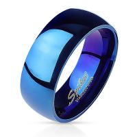64 (20.4) Blauer Ring Edelstahl klassisch f&uuml;r Damen...