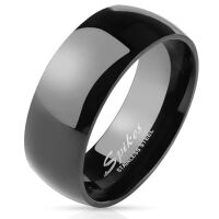 49 (15.6) Ring klassisch glänzend Schwarz aus Edelstahl Unisex