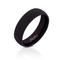 52 (16.6) Ring klassisch glänzend Schwarz aus Edelstahl Unisex