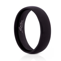 54 (17.2) Ring klassisch glänzend Schwarz aus Edelstahl Unisex