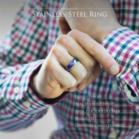 54 (17.2) Ring Regenbogen Bunt aus Edelstahl Unisex