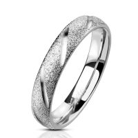 52 (16.6) Ring sand-gestrahlt Diamant Cut Silber aus...