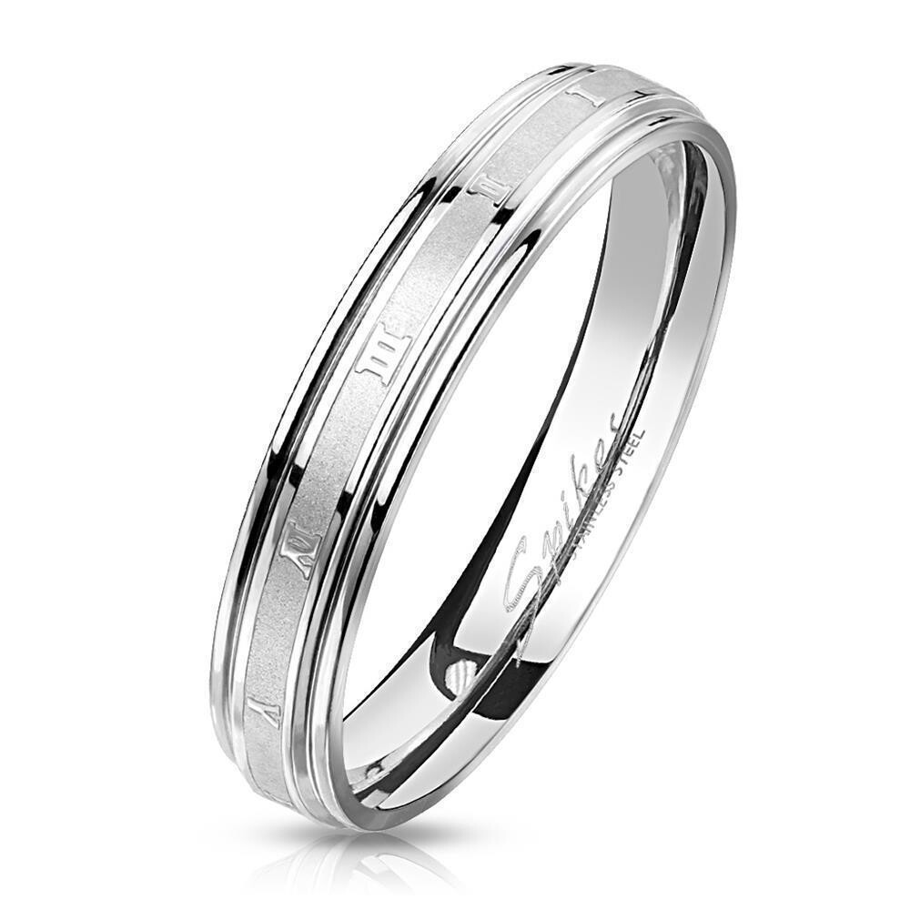 67 (21.3) Ring römische Nummern Silber aus Edelstahl Unisex
