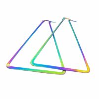 Creolen Triangel Regenbogen 7,5 cm aus Edelstahl für...