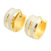 Creolen breit zweifarbig mit gebürstetem Finish Gold/ silber-matt aus Edelstahl Unisex