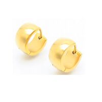 Creolen 7mm breit goldfarben aus Edelstahl Unisex