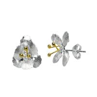 Ohrstecker Blüte zweifarbig aus 925 Silber Damen
