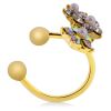 Ohrklemme Kristall-Blume gold aus Messing für Damen
