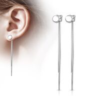 Ohrstecker Kettemanhänger am Verschluss Silber/Weiss...