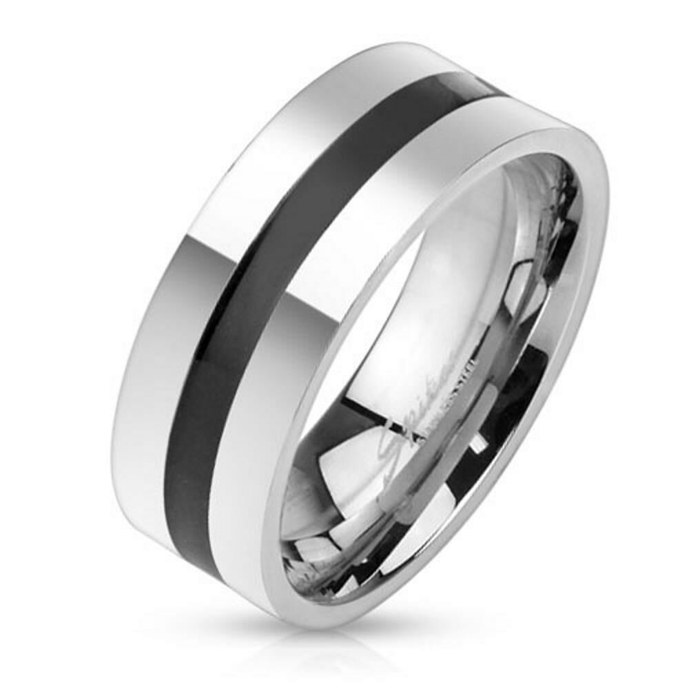 Ring schwarzer Mittelring Silber aus Edelstahl Unisex, 12,99 €