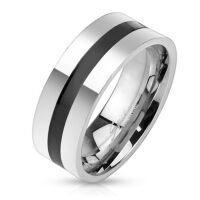 Ring schwarzer Mittelring Silber aus Edelstahl Unisex