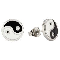 Ohrstecker Yin &amp; Yang Silber aus Edelstahl Unisex