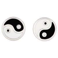 Ohrstecker Yin &amp; Yang Silber aus Edelstahl Unisex