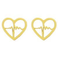 Ohrstecker Heartbeat gold aus Edelstahl Damen