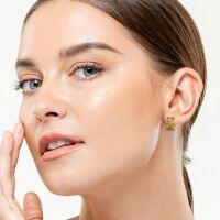 Halbcreolen Cut Out Herzen gold aus Edelstahl Damen