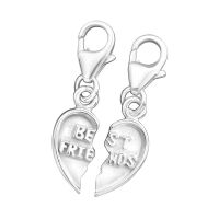 Anhänger Herzanhänger zweiteilig Best Friends aus 925 Silber Unisex