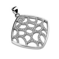 Anhänger Amulett quadratisch mit Netz Kristallen...