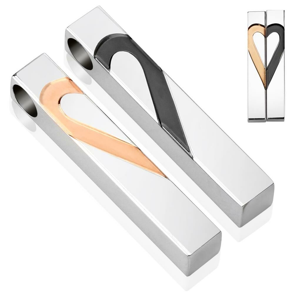 Anhänger Paaranhänger zweifarbig Silber aus Edelstahl Unisex