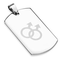 Anh&auml;nger Dog Tag LGBT Silber aus Edelstahl Herren