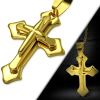 Anhänger 3D Kreuz Gold aus Edelstahl Unisex