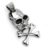 Anhänger Skull Cross Bone Silber aus Edelstahl Unisex