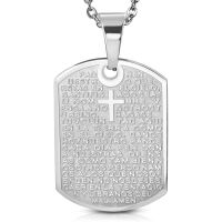 Anhänger DogTag religiös Silber aus Edelstahl...