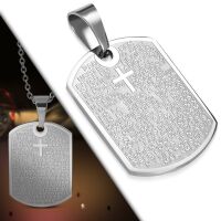 Anhänger DogTag religiös Silber aus Edelstahl...