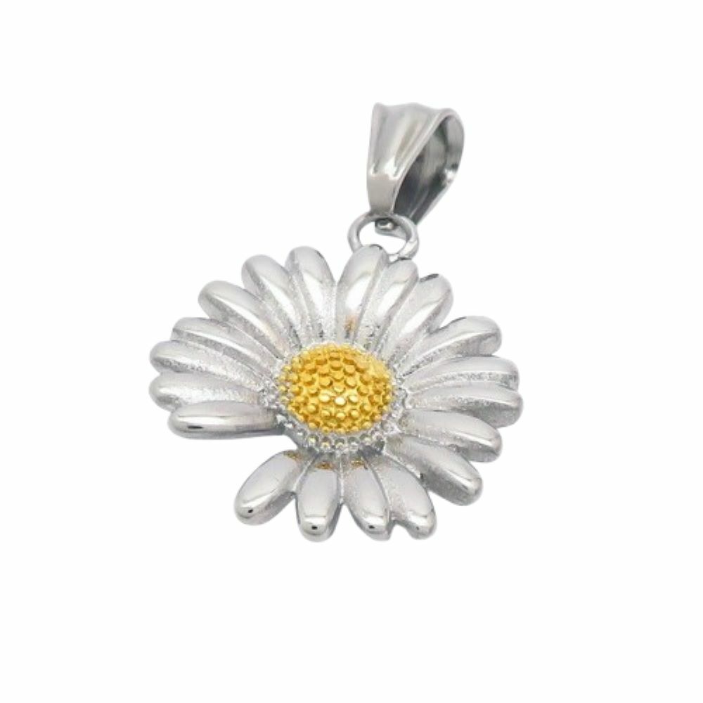 Anhänger Gänseblümchen silber aus Edelstahl Unisex