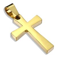 Anhänger Kreuz Gold aus Edelstahl Unisex