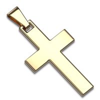 Anh&auml;nger Kreuz Gold aus Edelstahl Unisex