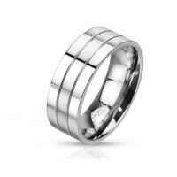 52 (16.6) Ring dreireihig Silber aus Edelstahl Unisex