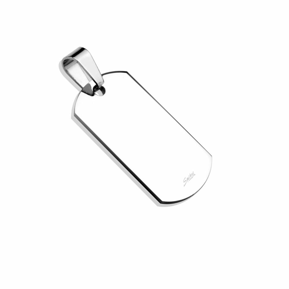 Anhänger kleines Dog Tag Silber aus Edelstahl Unisex